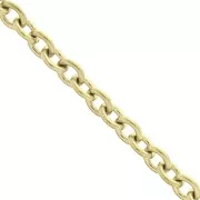 Chaîne maille Forçat 3.1 mm en Acier inoxydable 316L Doré x50cm