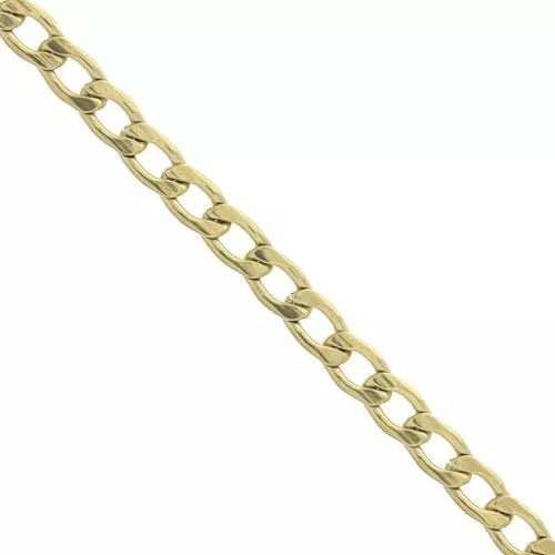 Chaîne maille Gourmette 3.7 mm en Acier inoxydable 316L Doré x50cm