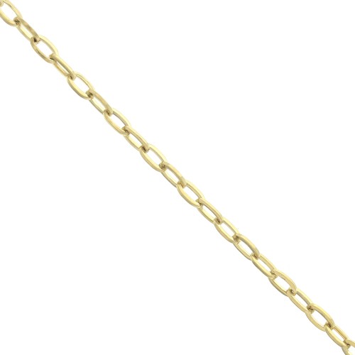 Chaîne maille Forçat rectangle 2.1 mm en Acier inoxydable 316L Doré x50cm