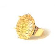 Bague grand tamis doré à l'or fin|raw }}
