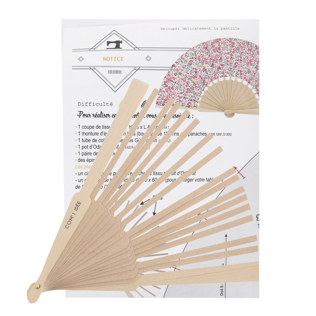 Monture Pour Eventail En Bois Avec Sa Notice Naturel X1 Perles Co