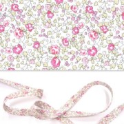 Biais en tissu Liberty - Eloïse - Rose/Vert x1m
