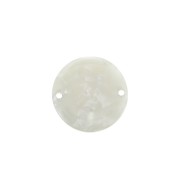 Intercalaire rond en acétate 20 mm Ecaille de tortue - Blanc nacré x1|raw }}