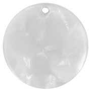 Sequin rond en acétate de cellulose 18.5 mm Ecaille de tortue - Blanc nacré x1|raw }}