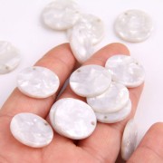 Sequin rond en acétate de cellulose 18.5 mm Ecaille de tortue - Blanc nacré x1