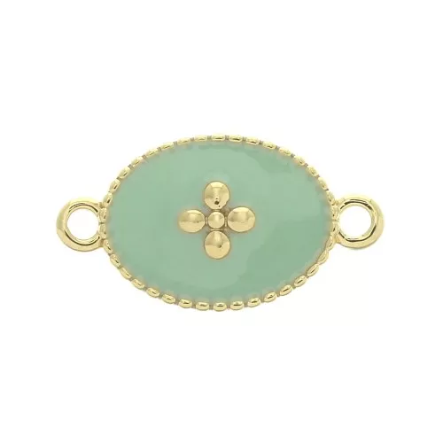 Intercalaire 15x8.5 mm motif croix et résine époxy - Doré à l'or fin - Mint x1