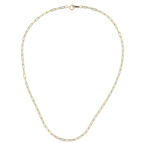 Tour de cou réglable maille Rectangle 2.5 mm en  Gold filled (or laminé)   x42 cm