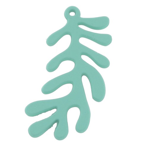 Pendentif corail recouvert de caoutchouc effet gomme 32x16 mm - Mint x1