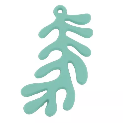 Pendentif corail recouvert de caoutchouc effet gomme 32x16 mm - Mint x1