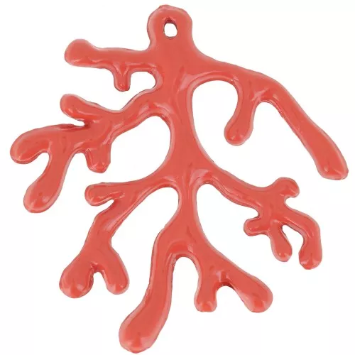 Pendentif corail  37 mm - Terracotta x1