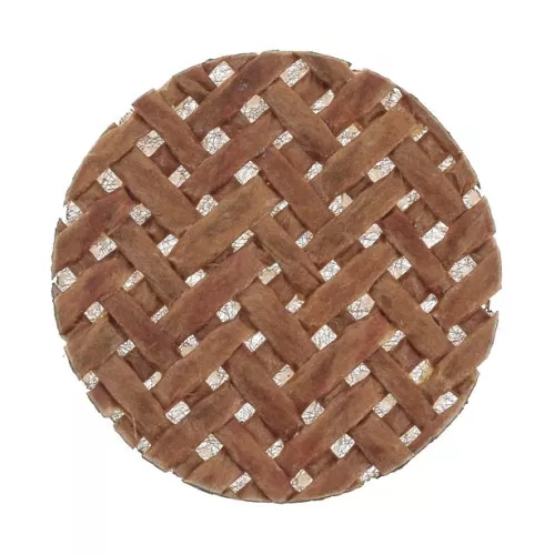 Disque plat en bambou tressé 25 mm - Marron clair x1