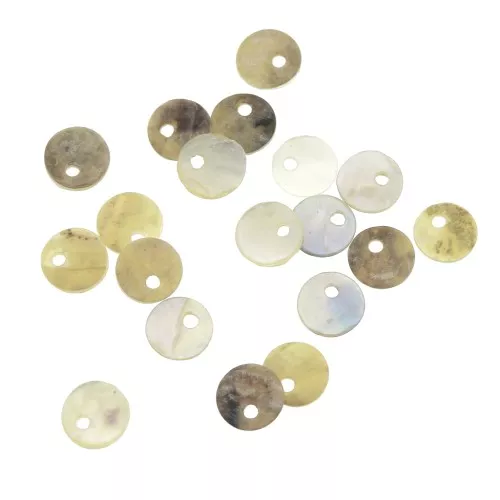Sequins ronds 6 mm en nacre x20