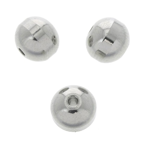 Perles rondes aplaties travaillées en Acier inoxydable 304 7x8 mm x4
