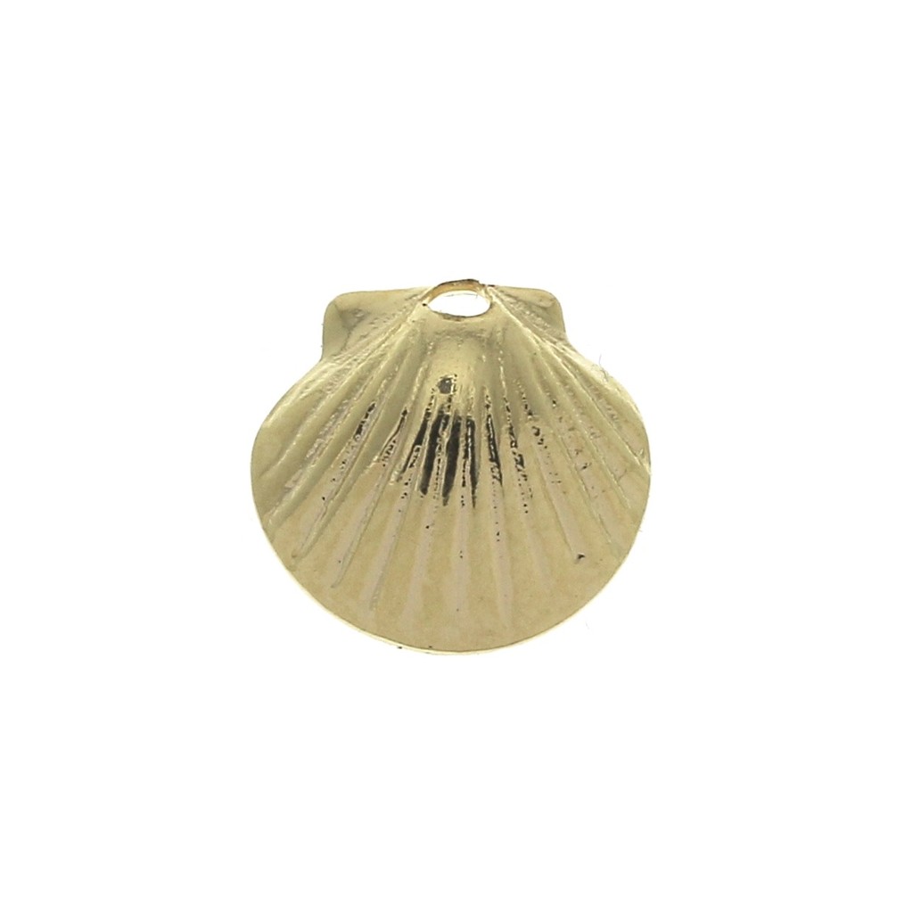 12 Breloques Coquillage En Laiton Plaqué Or 18 Carats - Dimensions 9,5x8,5x3,5 Mm - Pour Création De Bijoux DIY