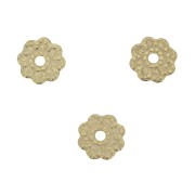Perles rondelles forme fleur 4.5 mm - Doré à l'or fin x4|raw }}