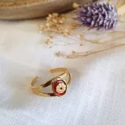 Perles rondelles forme fleur 4.5 mm - Doré à l'or fin x4