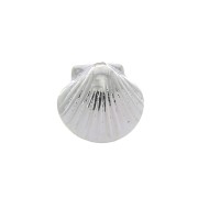 Mini breloque coquillage 7.5x8 mm - Placage argent fin x1