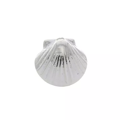 Mini breloque coquillage 7.5x8 mm - Placage argent fin x1