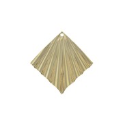 Pendentif losange effet plissé 28x27 mm - Doré à l'or fin x1|raw }}