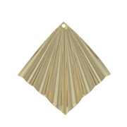 Pendentif losange effet plissé 42x39 mm - Doré à l'or fin x1|raw }}