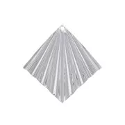 Pendentif losange effet plissé 35x33 mm - Placage argent fin x1