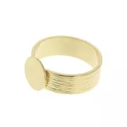 Bague striée réglable avec plateau pour cabochon 10 mm - Doré à l'or fin x1