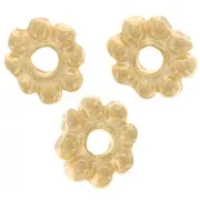 Perles rondelles fleur 6 mm Doré à l'or fin x10