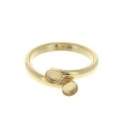 Bague réglable double serti pour cabochon à fond plat 4 mm - Doré à l'or fin x1|raw }}