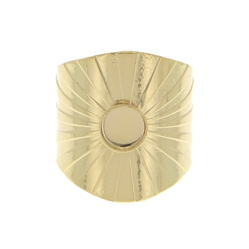 Bague large réglable serti pour cabochon à fond plat 6 mm - Doré à l'or fin x1