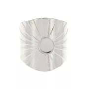 Bague large réglable serti pour cabochon à fond plat 6 mm - Placage argent fin x1