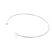 Bracelet jonc fin pour cabochon à fond plat 8 mm - Placage argent fin x1