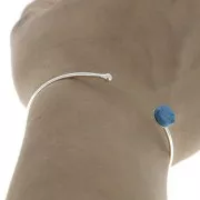 Bracelet jonc fin pour cabochon à fond plat 8 mm - Placage argent fin x1