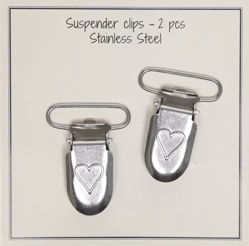 Set de 2 clips amovibles attache tétine/bretelle 38 mm - Acier inoxydable