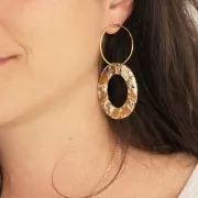 Clous d'oreilles cercle avec ouverture à décorer 30 mm - Rhodié x2