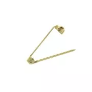 Support de broche pour la création de bijoux fantaisie 22 mm - Doré à l'or fin x1