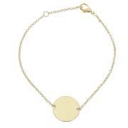 Bracelet fin maille Forçat avec intercalaire rond - Plaqué Or 3 microns x1