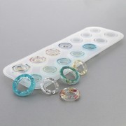 Moule silicone pour réaliser 14 anneaux lisses et facettés en résine x1|raw }}