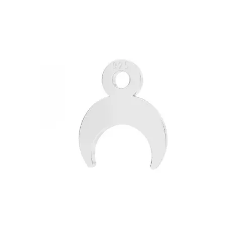 Mini breloque corne demi lune 8.5x7 mm en Argent 925 x1