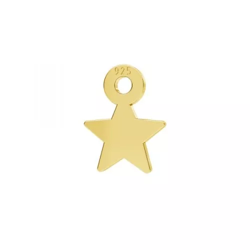 Mini breloque étoile 8x7 mm en Argent 925 Doré à l'or fin x1