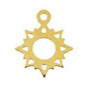 Breloque soleil évidé 15x12.5 mm en Argent 925 Doré à l'or fin x1|raw }}
