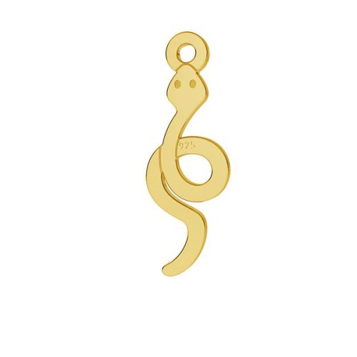 Breloque serpent 16x5.5 mm en Argent 925 Doré à l'or fin x1