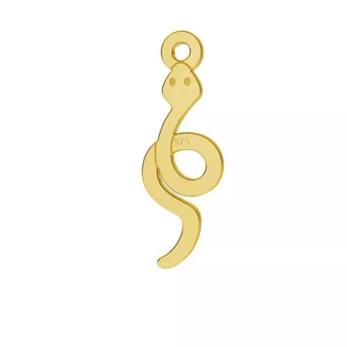 Breloque serpent 16x5.5 mm en Argent 925 Doré à l'or fin x1