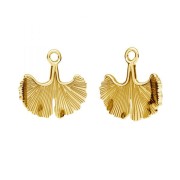 Breloque feuille de ginkgo 15.5x15 mm en Argent 925 Doré à l'or fin x1|raw }}