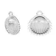 Breloque coquillage 13x12 mm pour perle semi-percée 6 mm en Argent 925 x1