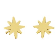 Boucles d'oreilles étoiles du nord 8 mm en Argent 925 Doré à l'or fin x2