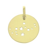 Pendentif constellation Vierge 18 mm en Argent 925 Doré x1
