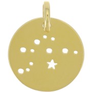 Pendentif constellation Verseau 18 mm - Argent 925 Doré x1|raw }}