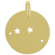 Pendentif constellation Bélier 18 mm - Argent 925 Doré x1