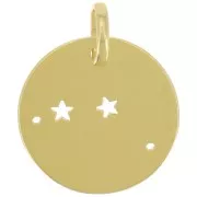 Pendentif constellation Bélier 18 mm - Argent 925 Doré x1