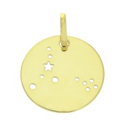 Pendentif constellation Poisson 18 mm en Argent 925 Doré x1|raw }}